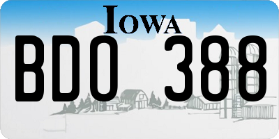 IA license plate BDO388