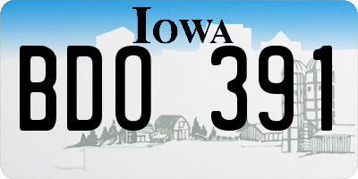 IA license plate BDO391