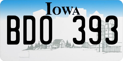 IA license plate BDO393