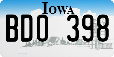 IA license plate BDO398