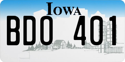IA license plate BDO401