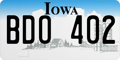 IA license plate BDO402