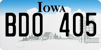 IA license plate BDO405