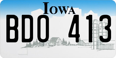 IA license plate BDO413