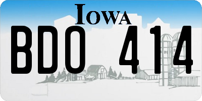 IA license plate BDO414