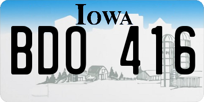 IA license plate BDO416