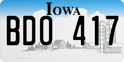 IA license plate BDO417