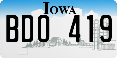IA license plate BDO419