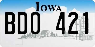 IA license plate BDO421