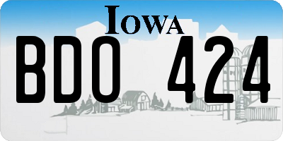 IA license plate BDO424