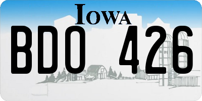 IA license plate BDO426