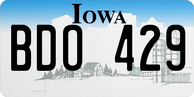IA license plate BDO429