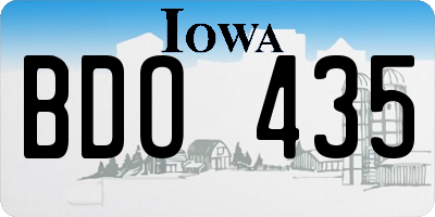 IA license plate BDO435