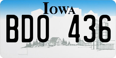 IA license plate BDO436