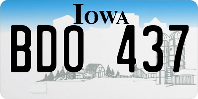 IA license plate BDO437