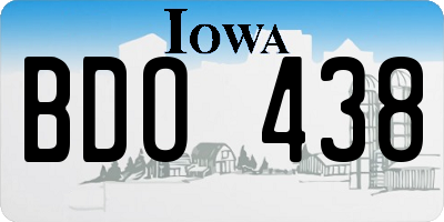 IA license plate BDO438