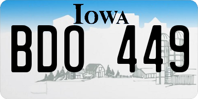 IA license plate BDO449