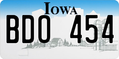 IA license plate BDO454
