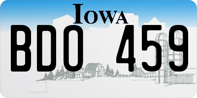 IA license plate BDO459