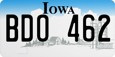 IA license plate BDO462