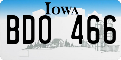 IA license plate BDO466