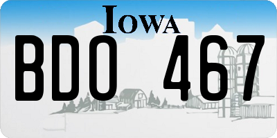 IA license plate BDO467
