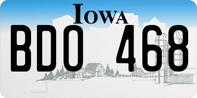 IA license plate BDO468
