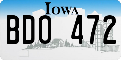 IA license plate BDO472