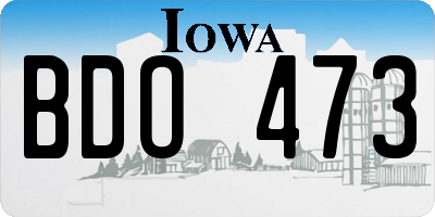 IA license plate BDO473