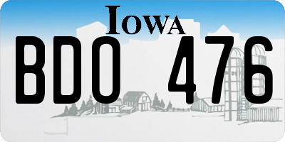 IA license plate BDO476
