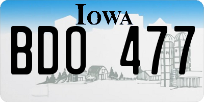 IA license plate BDO477