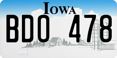 IA license plate BDO478