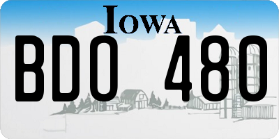 IA license plate BDO480