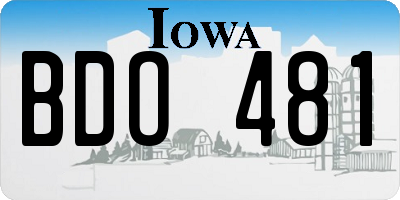 IA license plate BDO481