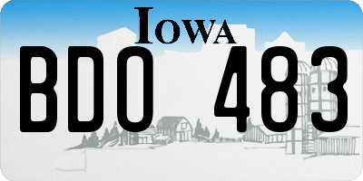IA license plate BDO483