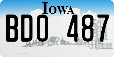 IA license plate BDO487