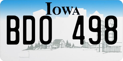 IA license plate BDO498