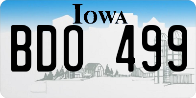 IA license plate BDO499