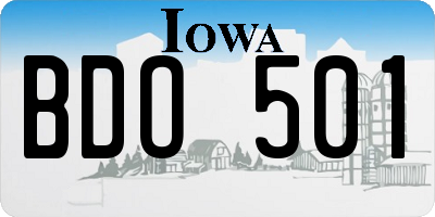 IA license plate BDO501