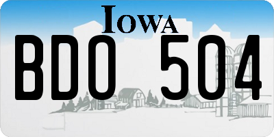 IA license plate BDO504