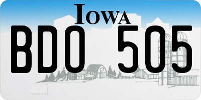 IA license plate BDO505