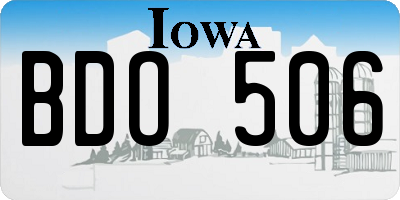 IA license plate BDO506