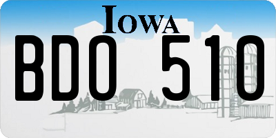 IA license plate BDO510