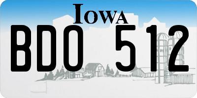 IA license plate BDO512