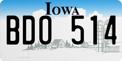 IA license plate BDO514