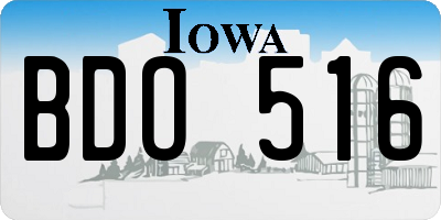 IA license plate BDO516