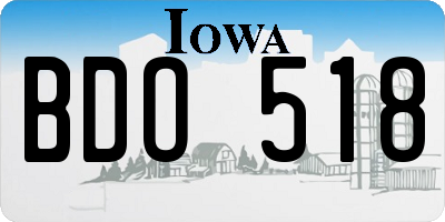 IA license plate BDO518