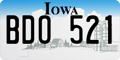 IA license plate BDO521