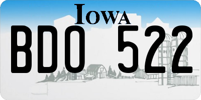 IA license plate BDO522