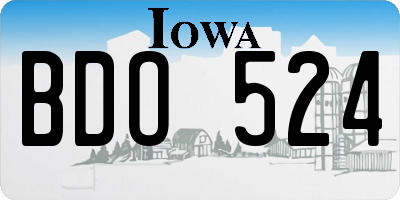 IA license plate BDO524